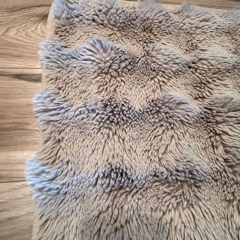Fuzzy Tan Rug - Picture 4 of 4